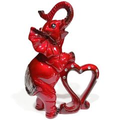 Elefante corazón decoración en cerámica