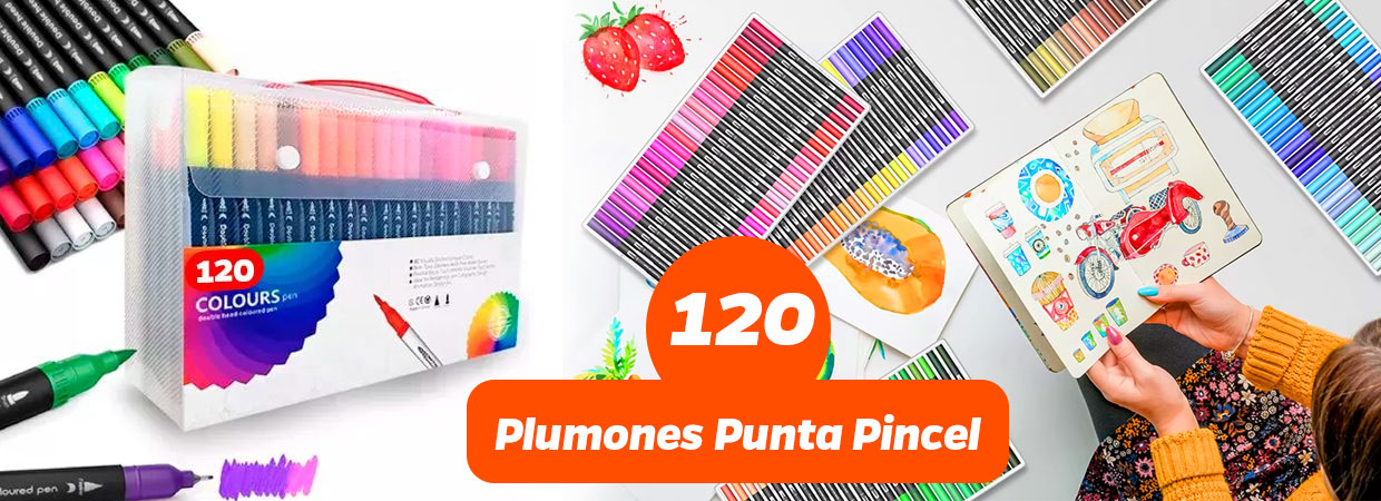 plumones punta pincel para leterring 120