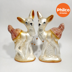 Duo de bambi de ceramica
